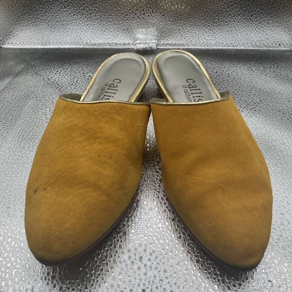 Callisto Of California Shoes Slip On Mules YellowPrint Size 5.6